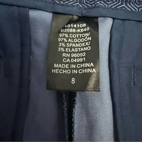 Hilary Radley Blue Slim Capri Pants Size 8  NWT! - Picture 5 of 7